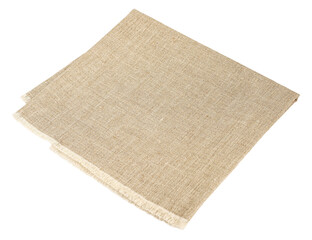 Flaxen beige napkin, transparent background