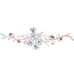 Flower watercolor art Watercolor flowers illustration. Watercolor drawing fashion on transparent background . Isolated flowers illustration element.