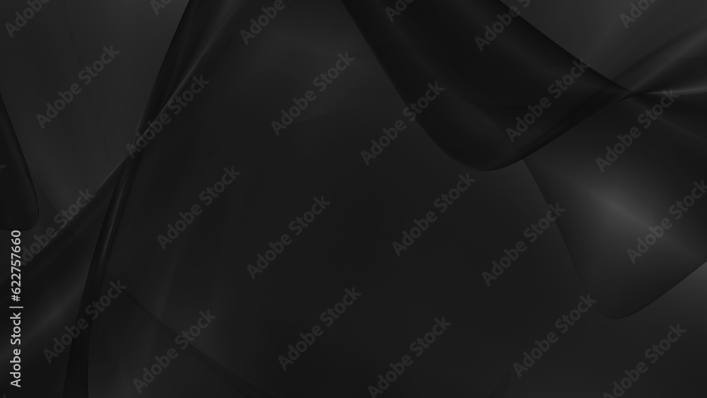 Poster abstract black background with smooth lines in 3d rendering for posters concept