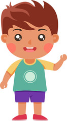 Cute funny boy cartoon standing and smiling