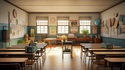 3d illustration School Classroom