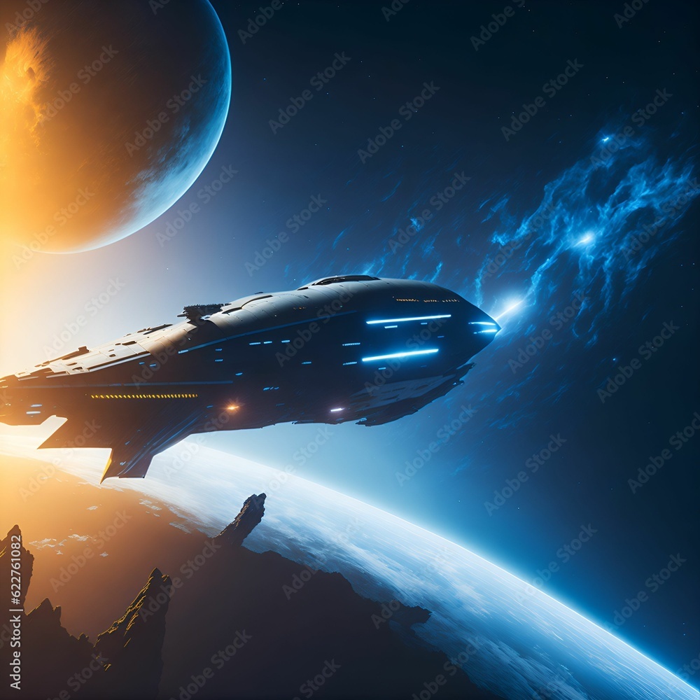 Poster ai generated astronaut embarks on a journey through outer space