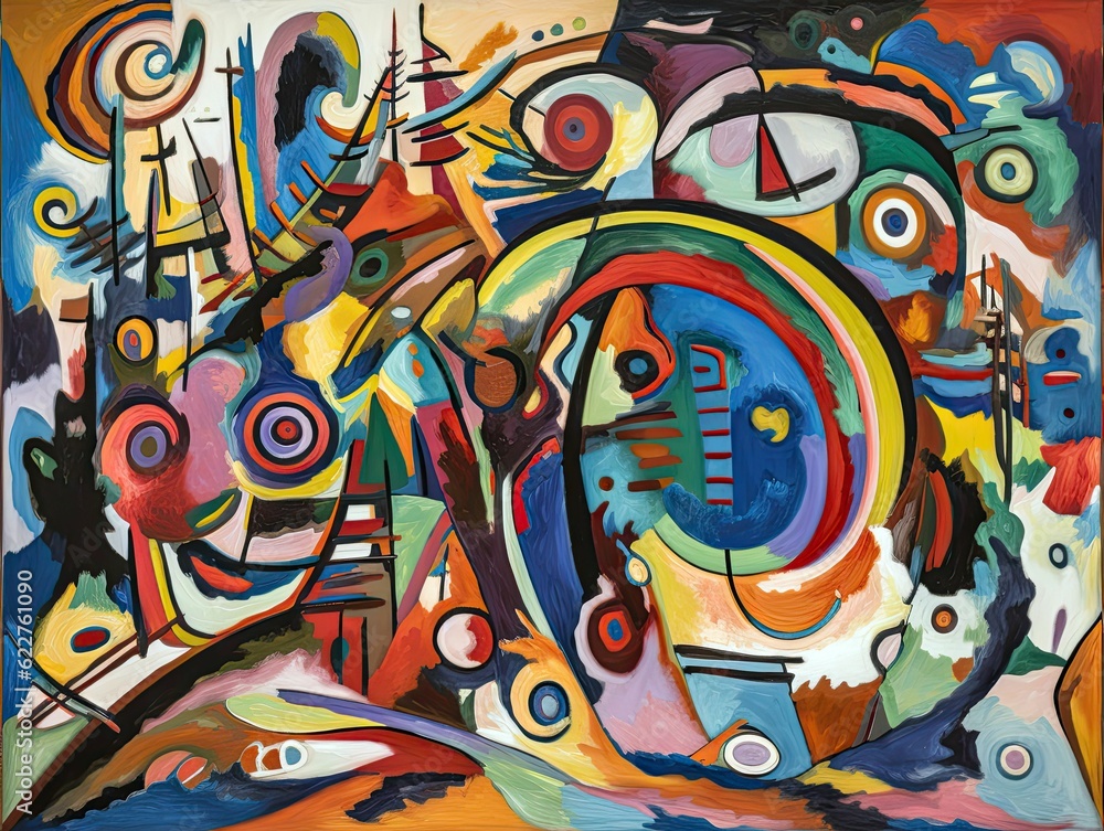 Poster ai generated vibrant and abstract painting with patterns