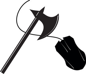 symbol for gamers - mouse and axe