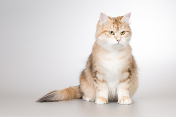 Obraz premium Pretty colored young female of siberian forest cat