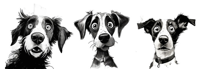 Cute Dog, Funny doggy illustration, drawing, cartoon, Generative AI