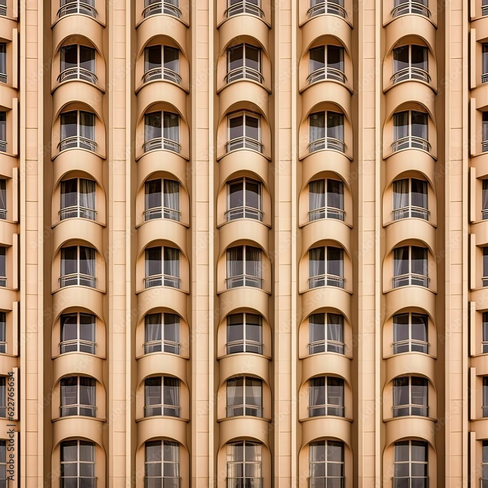 Poster ai generated illustration of a modern, abstract-designed building with multiple windows