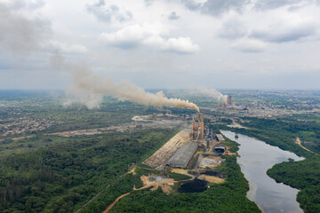 Aerial view of a cement factory in Abeokuta, Ogun State, Nigeria.