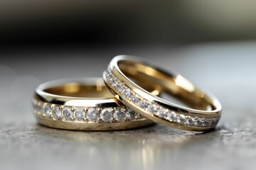 Obraz na płótnie Canvas AI generated image of luxurious gold wedding rings