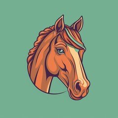 AI generated horse head on green background