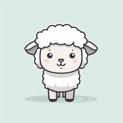Fototapeta premium AI generated sheep on blue background