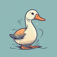 Obraz premium AI generated duck on blue background