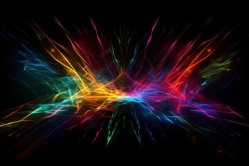 AI generated vibrant abstract background with colorful streaks