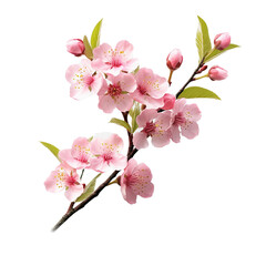 cherry blossom sakura isolated on transparent background cutout