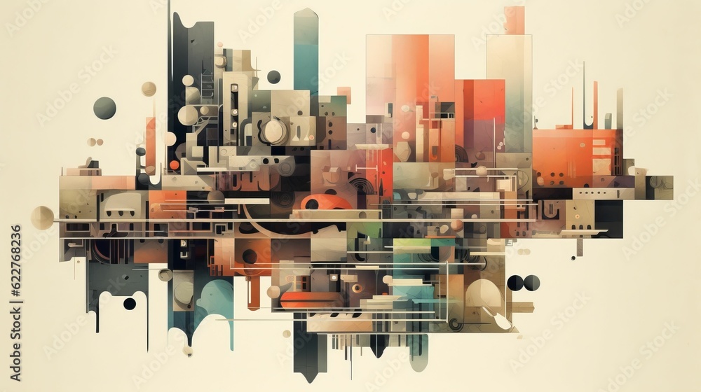 Poster ai generated abstract background with buildings