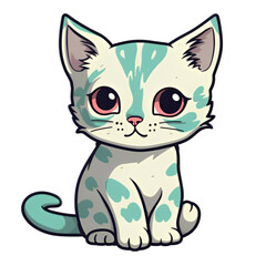 Obraz premium Kawaii Cat Funny and Cute