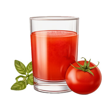 tomato juice, isolated on transparent background cutout, generative ai