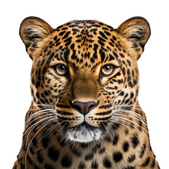 Obraz premium leopard face shot , isolated on transparent background