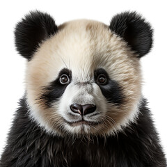 panda face shot isolated on transparent background