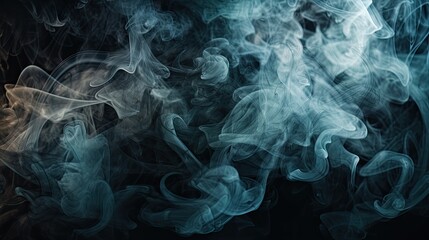 close-up view of blue smoke texture with ethereal wisps and mysterious patterns