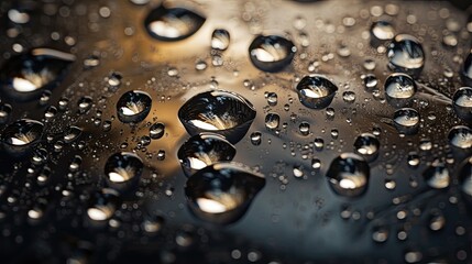 texture of water drops on a smooth surface