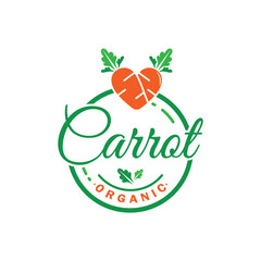 Carrot Illustration Creative Design Carrot Agricultural Product Logo Icon, Carrot Processing,vegan food, Farmers Market,Vector