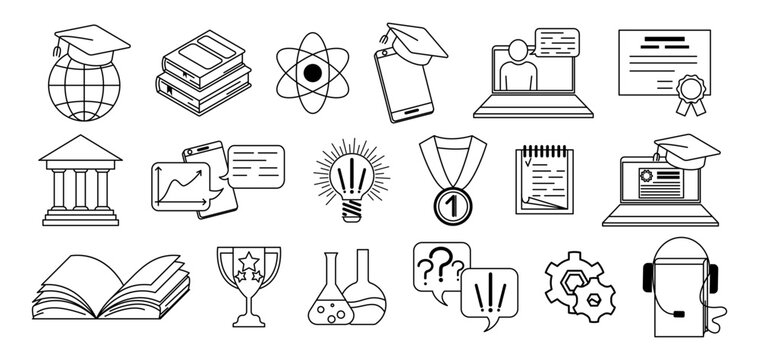 Learning icons. Online education icon. Diploma. Isolated on white for graphic and web design vector illustration