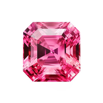 pink spinel gem stone , isolated on transparent background cutout