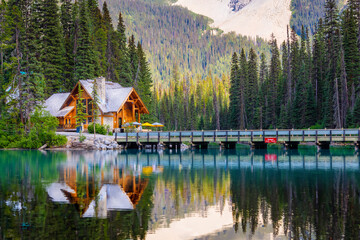 Emerald lake in the Canadian Rockies of Yoho National Park, British Columbia, Canada - 622771838