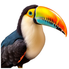 Fototapeta premium toucan face shot isolated on transparent background cutout