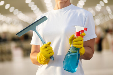 Concept of cleaning and washing windows.