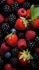 Obraz na płótnie Canvas AI generated illustration of an assortment of fresh ripe berries