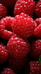 AI generated illustration of fresh ripe raspberries