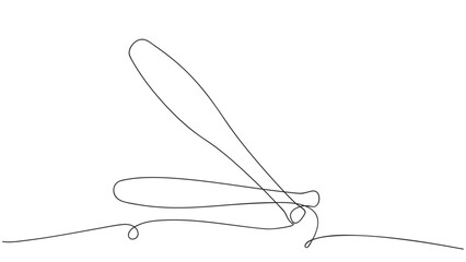 Continuous One line drawing of baseball bats ,vector.