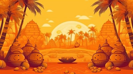 Happy Pongal Holiday of Tamil Nadu South India