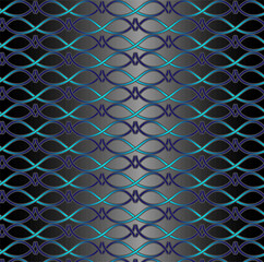 Vector abstract geometric pattern in the form of a beautiful blue lattice on a gray gradient background