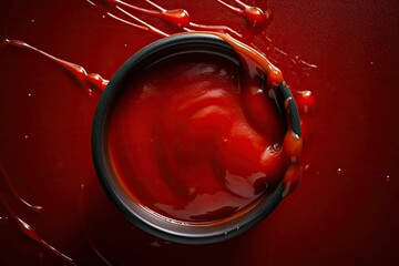 AI generated illustration of ketchup in a bowl
