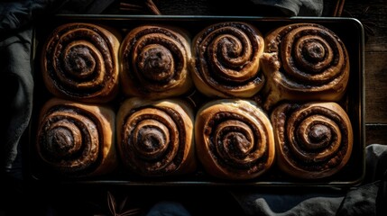 AI generated illustration of delicious cinnamon rolls