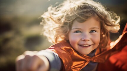 Fototapeta premium AI generated illustration of An adorable young girl with a cheerful expression