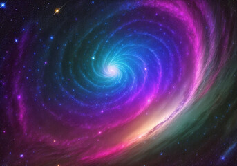 Colorful space filled with stars and clouds, Galaxy in a free space. Star field in space a nebulae and a gas congestion. Generative AI