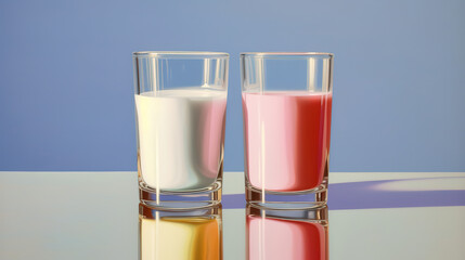 Jar and glass of milk. Generative ai