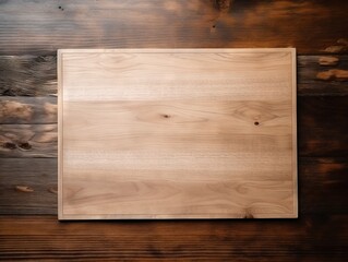  wooden plate with flat surface on rustic wooden table