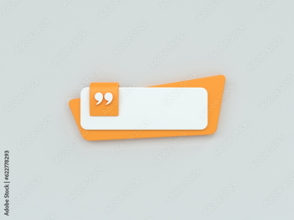 Fototapete 3d rendering quote frames box blank templates realistic minimal text info design box banner design