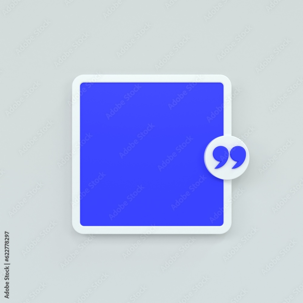 Poster 3d rendering quote frames box blank templates realistic minimal text info design box banner design