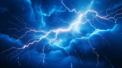 photo of sky with lightning and thunder, generative ai