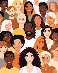 Inclusive group of people illustration.