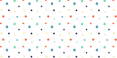 Hand drawn colorful dot seamless pattern.Creative background for children. Vector illustration