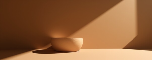 Banner abstract beige background for product presentation. Ai generative.