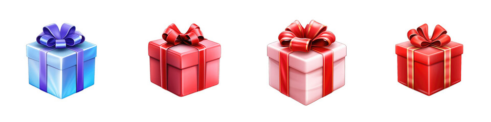 Obraz premium Gift clipart collection, vector, icons isolated on transparent background