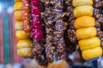 High resolution image of the colorful and fresh Armenian market with a wide variety if delicious...